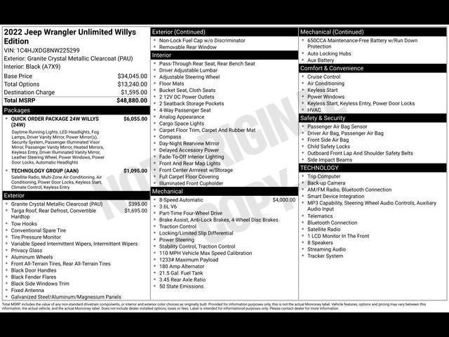 2022 Jeep Wrangler Unlimited Willys