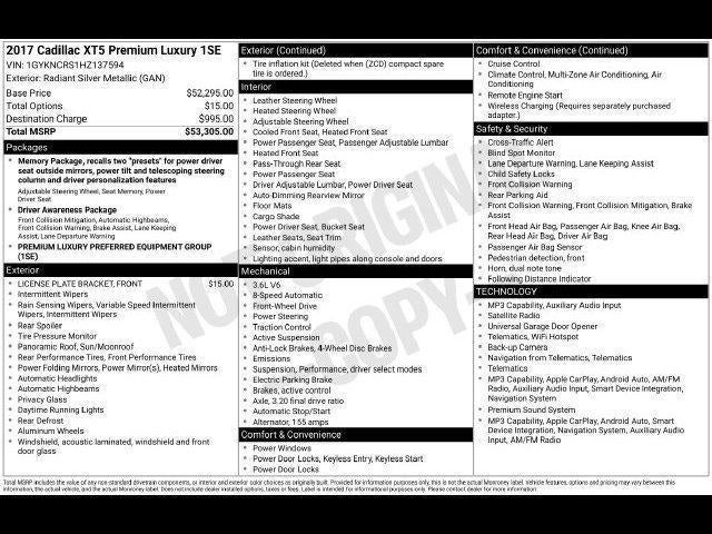 2017 Cadillac XT5 Premium Luxury FWD