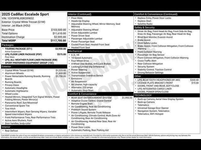 2025 Cadillac Escalade Sport