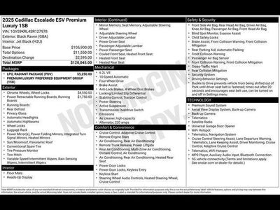 2025 Cadillac Escalade ESV Premium Luxury