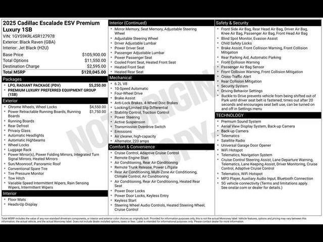 2025 Cadillac Escalade ESV Premium Luxury