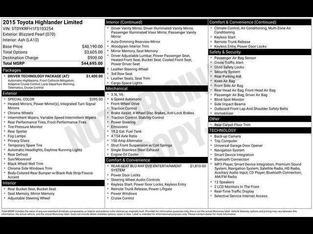 2015 Toyota Highlander Limited