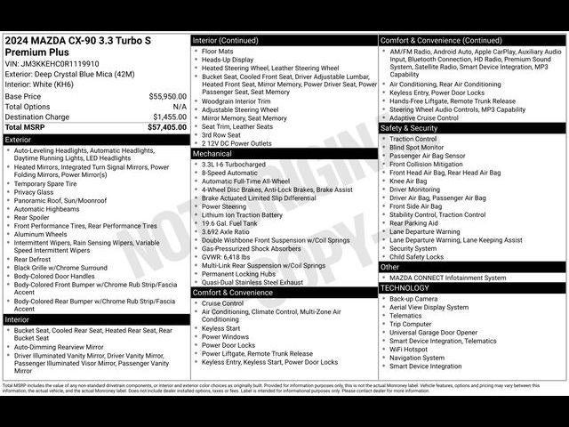 2024 Mazda Mazda CX-90 3.3 Turbo S Premium Plus