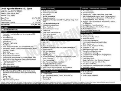 2026 Hyundai Elantra SEL Sport