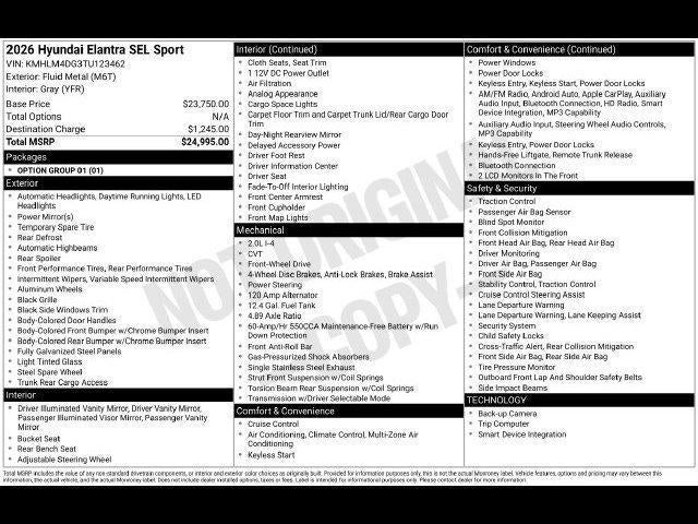 2026 Hyundai Elantra SEL Sport