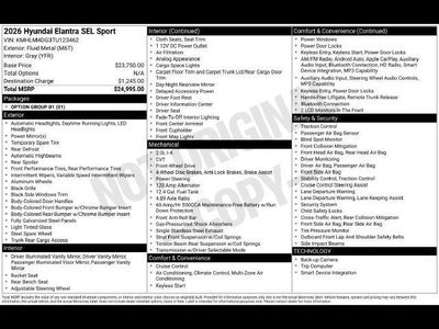 2026 Hyundai Elantra SEL Sport